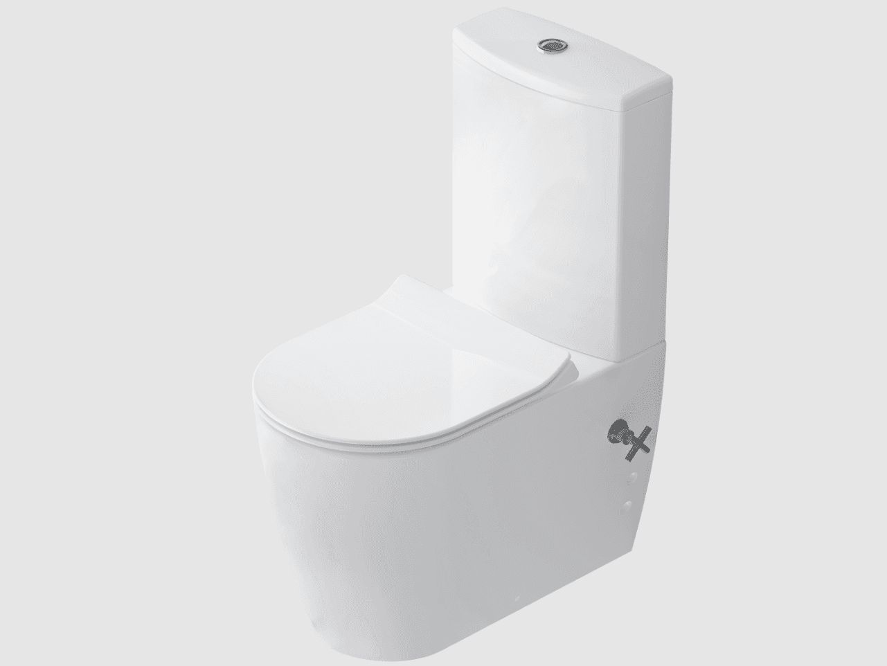 Напольный унитаз Idevit Alfa Rimles с функцией биде и вентилем  + сиденье Soft-Close SETK3104-0317-001-1-6200