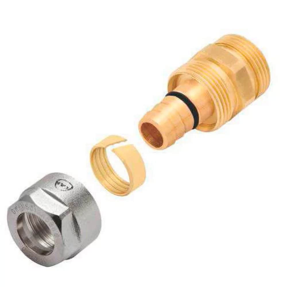 Соединитель латунный свинчиваемый с резьбой наружной 14x2 G1/2" Kan-therm