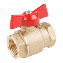1/2" ВВ / Кран шаровый DN 15 PN 1.6 МПа 11б27n5 (вод), ручка бабочка, Цветлит