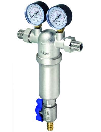 Фильтр самопромывной 1/2" RBM Self-cleaning с двумя манометрами