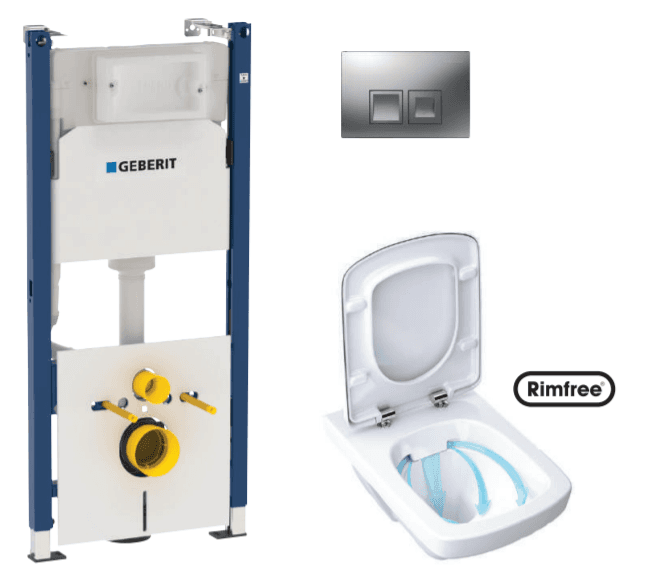 Инсталляция Geberit Duofix Delta с унитазом Kolo Nova Pro и клавишей смыва Delta50