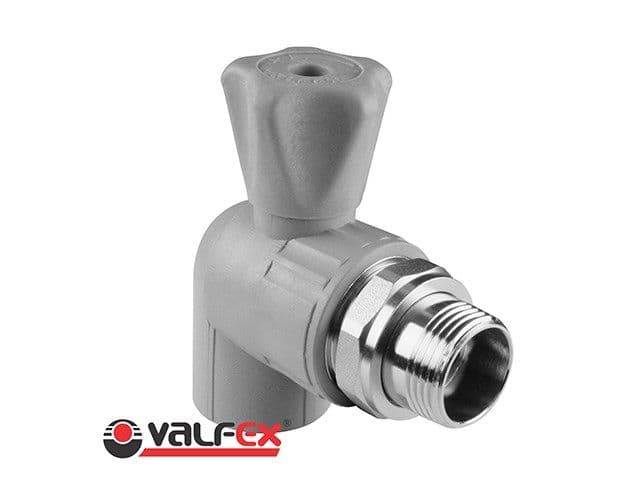 Кран шаровой для радиатора угловой 25х3/4" Valfex